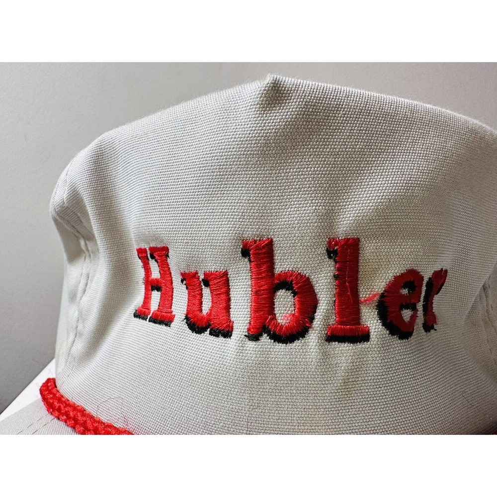 Vintage Union Made Hubler Adjustable Hat Grey And Red